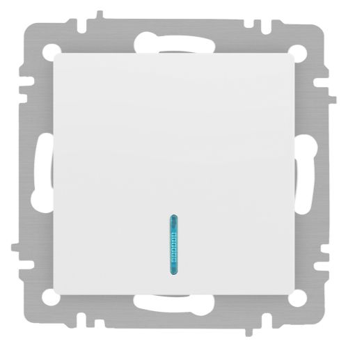 Выключатель 1-кл. СП Accent 6-102-01 10А IP20 250В с подсветкой AL/CU бел. Intro Б0063445