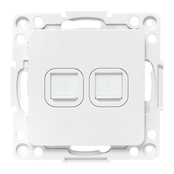 Розетка компьютерная 2-м Стокгольм RJ-45 механизм бел. EKF EYK02-035-10
