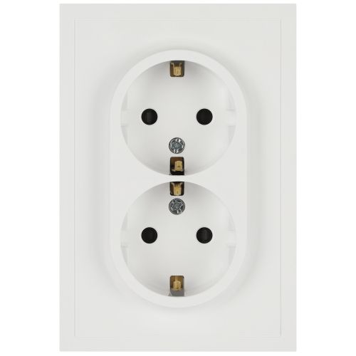 Розетка 2-м СП Galaxy 16А IP20 250В с заземл. со шторками бел. матов. 15-2105-08 Эра Б0070711