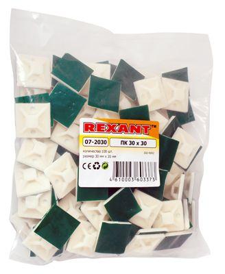 Площадка самоклеящаяся 30х30мм бел. (уп.100шт) REXANT 07-2030