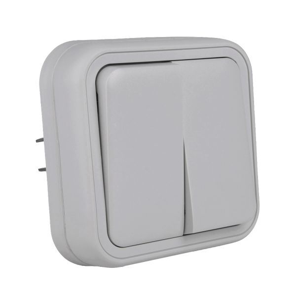 Выключатель 2-кл. СП Бронто 10А IP55 автоматические клеммы сер. EKF BT2-SWG-20