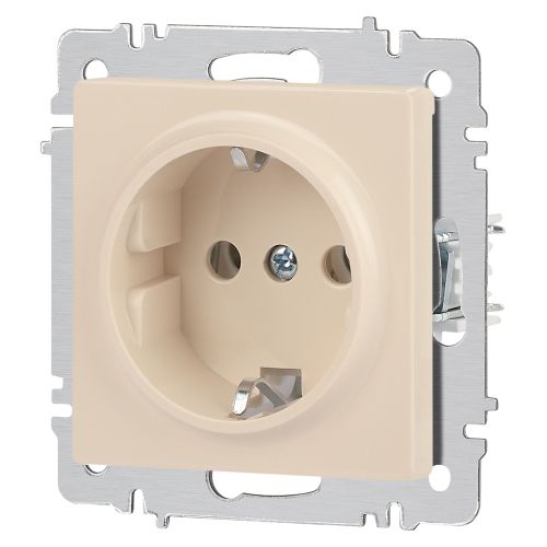 Розетка 1-м СП Accent 6-202-02 16А IP20 250В 2P+E Schuko сл. кость Intro Б0063683