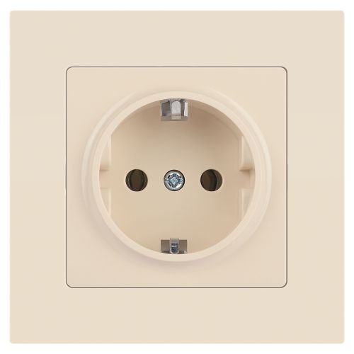 Розетка 1-м СП Accent 6-202-02 16А IP20 250В 2P+E Schuko сл. кость Intro Б0063683