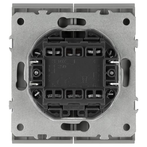 Переключатель 2-кл. СП Arktik 10А IP20 250В алюм. 16-1106-03 Эра Б0070366