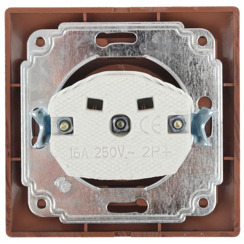 Розетка 1-м СП Plano 1-201-10 16А IP20 250В 2P венге Intro Б0053870