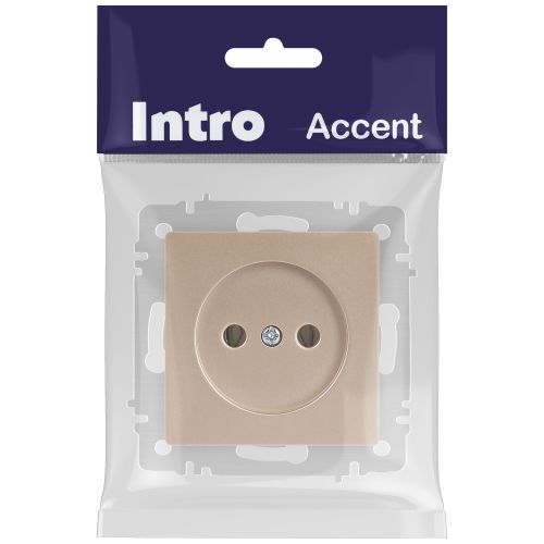 Розетка 1-м СП Accent 6-201-04 16А IP20 250В 2P шампань Intro Б0063663