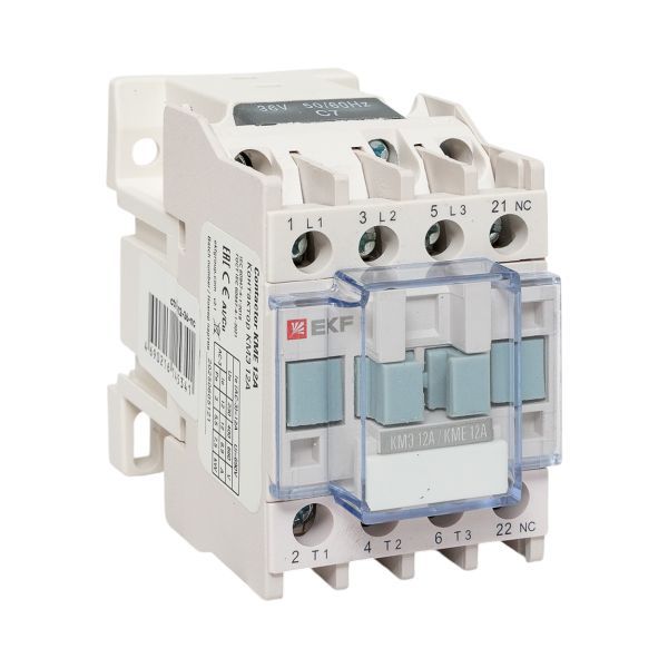 Контактор КМЭ-1 12А кат. 36В AC 1НЗ EKF ctr-s-12-36-nc