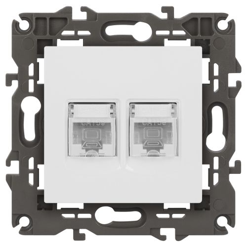 Розетка компьютерная 2-м Elegance 14-3108-01 RJ45 IP20 механизм бел. Эра Б0034308
