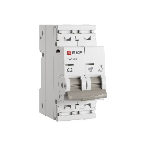 Выключатель автоматический модульный 2п C 2А 6кА ВА 47-63N PROxima EKF M636202C