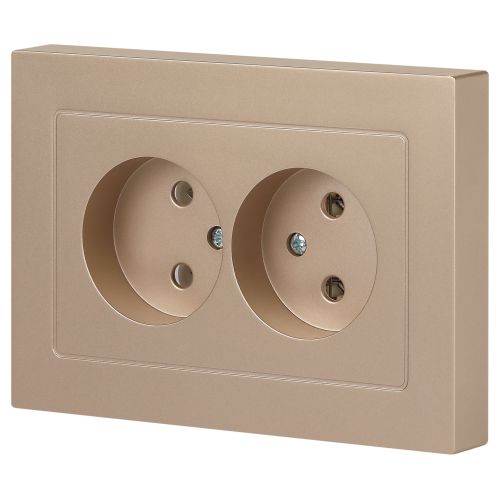 Розетка 2-м СП Accent 6-204-04 16А IP20 250В 2P AL/CU шампань Intro Б0063462