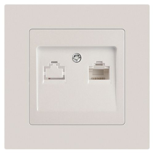 Розетка компьютерная 1-м СП Accent 6-303-06 RJ45 IP20 перламутр. Intro Б0063636
