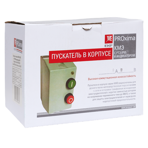 Пускатель ПМЛ-1 9А 400В AC 1НО IP65 с теплов. реле 2.5-4А в корпусе с индикацией EKF ctrp-r-9-400v-4A-led