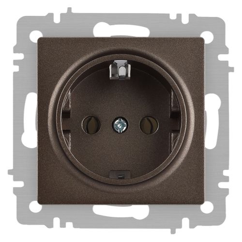 Розетка 1-м СП Accent 6-202-08 16А IP20 250В 2P+E Schuko бронза Intro Б0063699