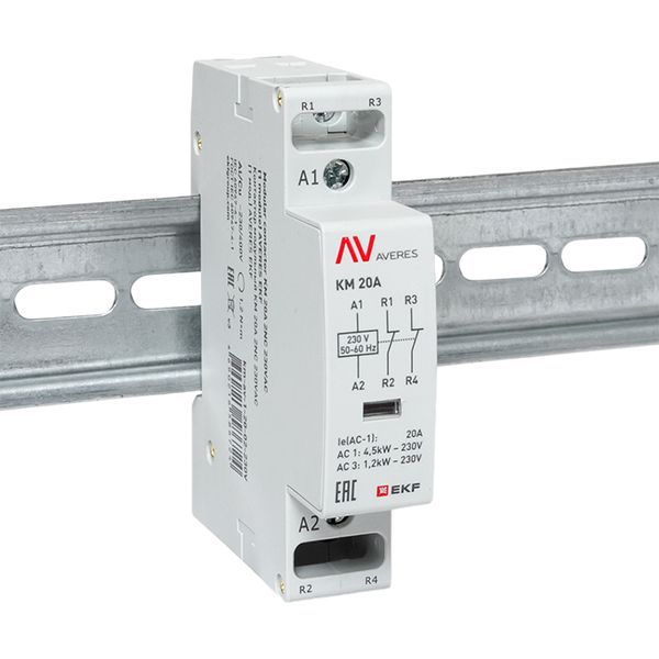 Контактор модульный КМ 20А 2NC 230В AC (1 мод.) AVERES EKF km-av-1-20-02-230V