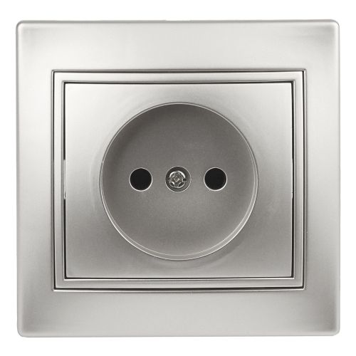 Розетка 1-м СП Plano 1-201-03 16А IP20 250В 2P алюм. Intro Б0053863