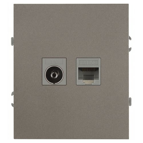 Розетка комбинированная СП Arktik RJ45 + TV 16А IP20 250В титан 16-3110-07 Эра Б0070500