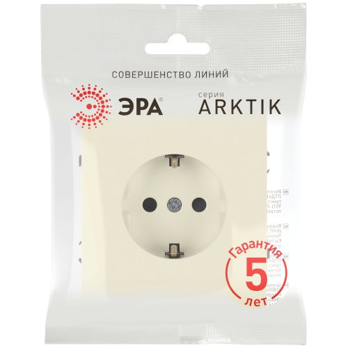 Розетка 1-м СП 16А IP20 250В с заземл. со шторками сл. кость 16-2102-02 Эра Б0070425