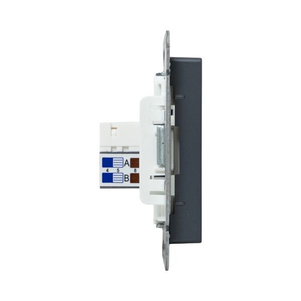 Розетка компьютерная СП Эпика RJ45 кат.5 механизм графит EKF UP1-SOG-RJ45-5