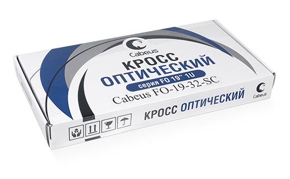 Кросс бокс оптический 19дюйм на 16 SC (LCduplex) со сплайс-кассетой и КДЗС (без пигтейлов и проходных адаптеров) FO-19-16SC Cabeus 7035c