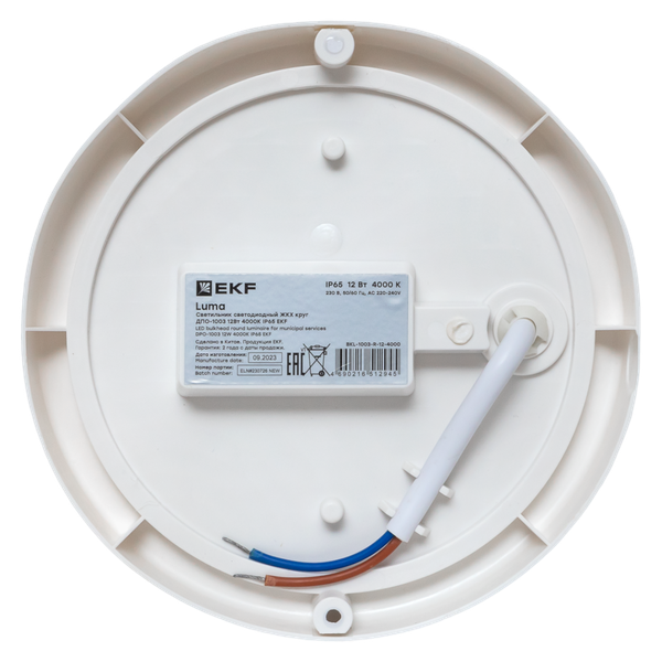 Светильник светодиодный ЖКХ ДПО-1003 12Вт 6500К IP65 круг LUMA EKF BKL-1003-R-12-6500