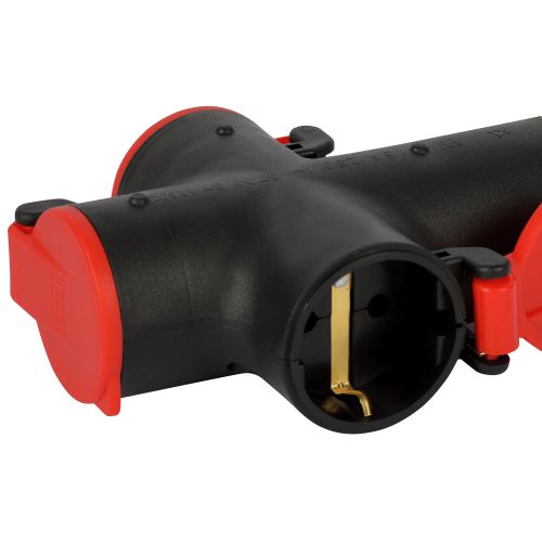 Колодка KB-3e-R-IP44 с заземлением 3 розетки 16А IP44 красн. Эра Б0072714