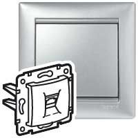 Розетка телефонная 1-м СП Valena RJ11 IP20 механизм алюм. (DIY-упак.) IEK 694347