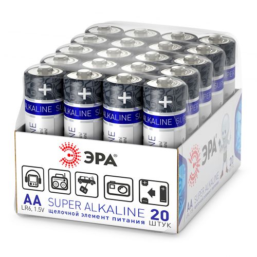 Элемент питания алкалиновый AA/LR6 LR6-20 bulk SUPER Alkaline (уп.20шт) Эра Б0054623