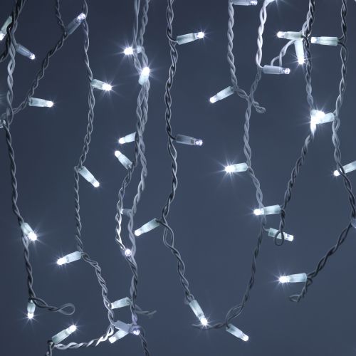Гирлянда светодиодная "Бахрома" 2х0.7м 100LED холод. бел. IP65 220В бел. мерцание провод бел. каучук (без шнура питания) ERAPS-BK1 Эра Б0051890