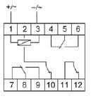 Реле промежуточное PK-4PR (монтаж на DIN-рейке 35мм 12В AC/DC 4х8A 2P 2R IP20) F&F EA06.001.016
