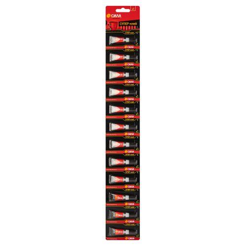 Супер-клей 1г SSBL12-1 BL-12 (блист.12шт) СИЛА Б0034921