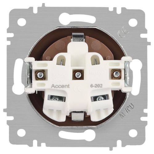 Розетка 1-м СП Accent 6-202-10 16А IP20 250В 2P+E Schuko венге Intro Б0063703