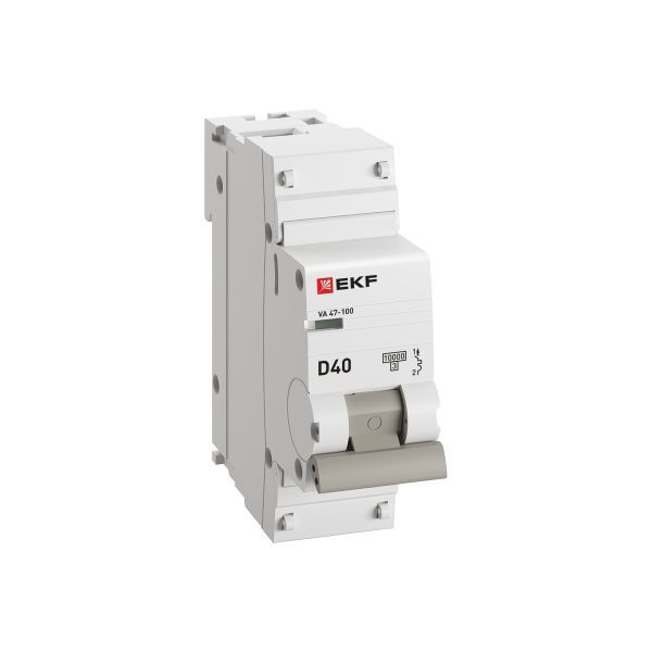 Выключатель автоматический модульный 1п D 40А 10кА ВА 47-100 PROxima EKF mcb47100-1-40D-pro