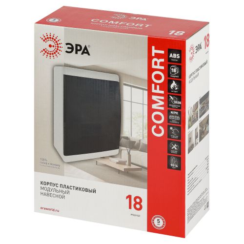 Корпус навесной COMFORT ЩРН-П-18 IP41 пластик. прозр. крышка бел. bs18cw Эра Б0067239