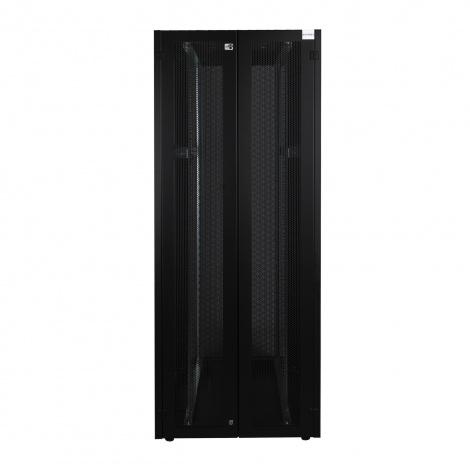 Шкаф напольный 19дюйм 42U 800х1200 2-я перед. дв. стекл. 2-я задн. дв. метал. черн. Datarex DR-738561