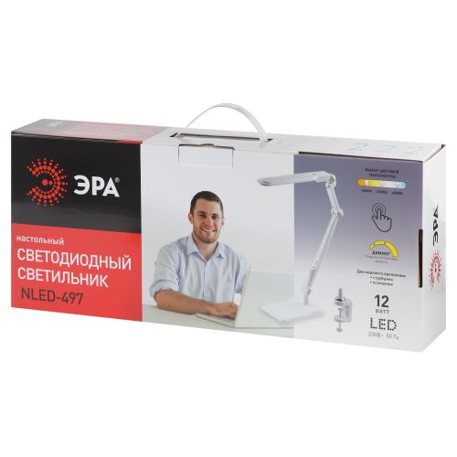 Светильник светодиодный настольный NLED-497-12W-W бел. Эра Б0052770