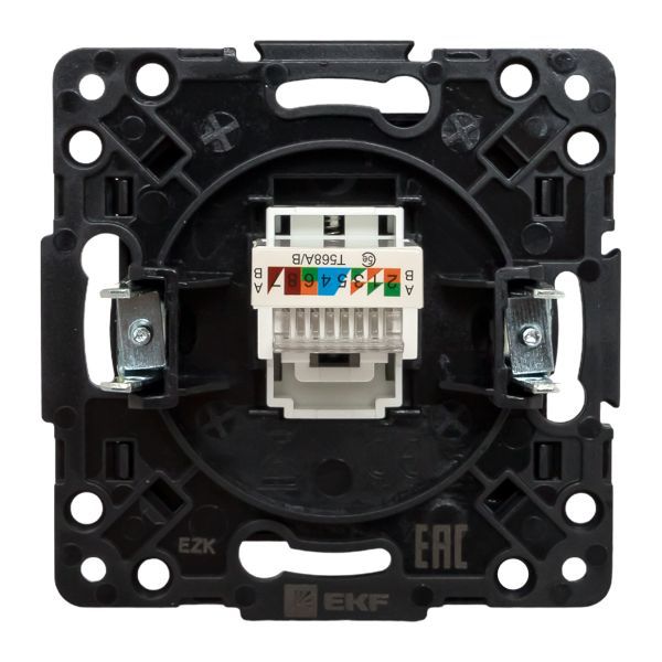 Розетка компьютерная 1-м Стокгольм RJ45 механизм черн. PROxima EKF EZK01-035-10