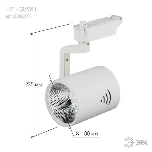Светильник трековый TR1-30 30Вт COB 1ф WH бел. Эра Б0032099