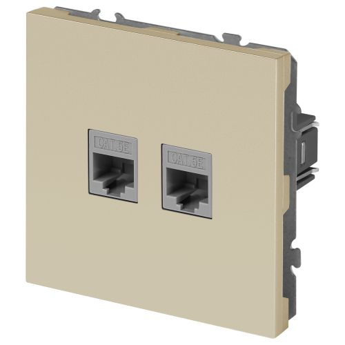 Розетка информационная 2-м СП Galaxy RJ45 16А IP20 250В шампань 15-3108-04 Эра Б0070762