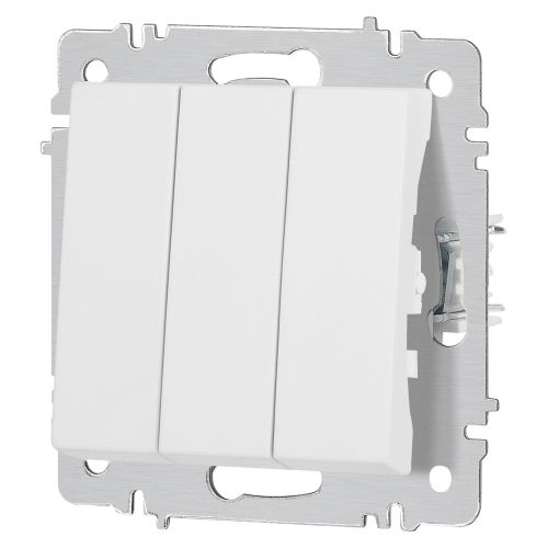 Выключатель 3-кл. СП Accent 6-106-01М 10А IP20 250В AL/CU бел. матов. Intro Б0063532