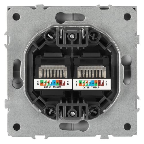 Розетка информационная 2-м СП Galaxy RJ45 16А IP20 250В графит 15-3108-06 Эра Б0070766