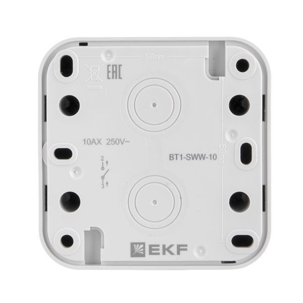 Выключатель 1-кл. ОП Бронто 10А IP55 автоматические клеммы бел. EKF BT1-SWW-10