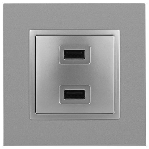 Устройство зарядное USB 14-4110-03 5В-2100мА Elegance алюм. ЭРА Б0034360