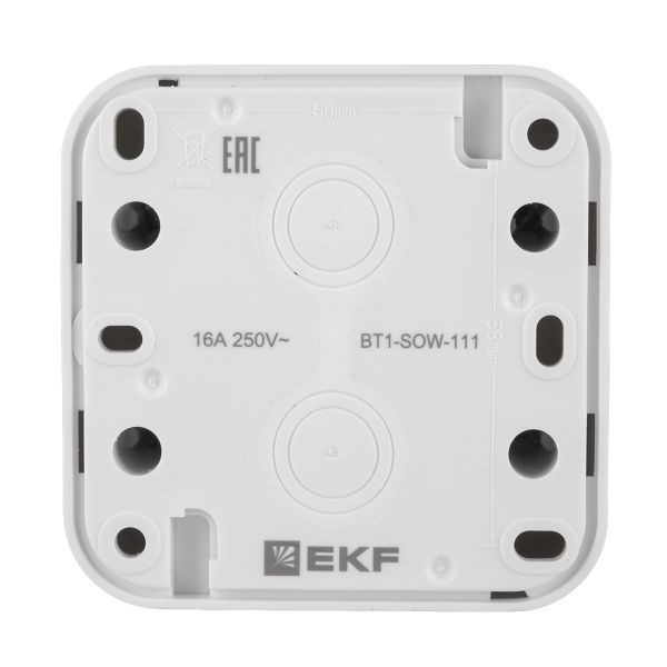 Розетка 1-м ОП Бронто 16А IP55 винтов. клеммы бел. EKF BT1-SOW-111