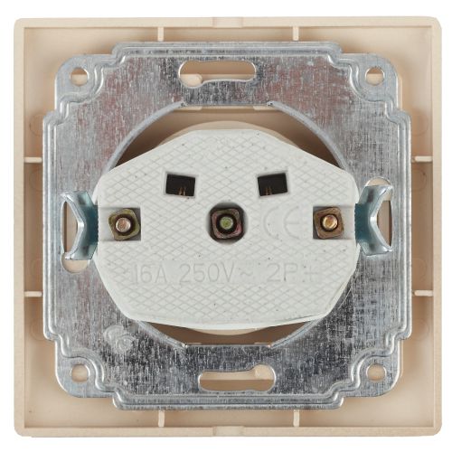 Розетка 1-м СП Plano 1-201-04 16А IP20 250В 2P шампань Intro Б0053865