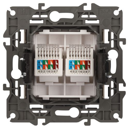 Розетка компьютерная 2-м Elegance 14-3108-04 RJ45 IP20 механизм шампань Эра Б0034311