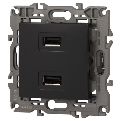 Устройство зарядное USB 14-4110-05 5В-2100мА Elegance антрацит ЭРА Б0034373