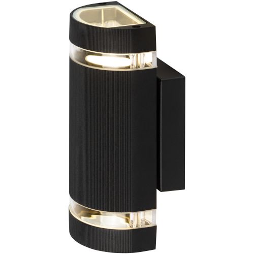 Светильник "Адрия" GBW-102-BL-0230 max 30Вт 2хGU10 IP54 230В 230х100х90мм уличный настен. вверх/вниз черн. Эра Б0069595