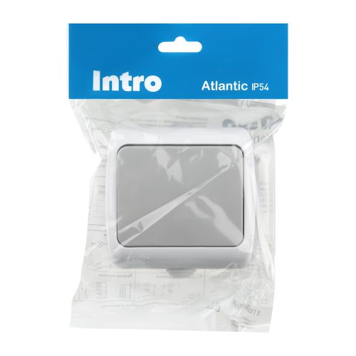 Выключатель 1-кл. ОП Atlantic 10А IP54 250В сер. 5-101-03 Intro Б0050940