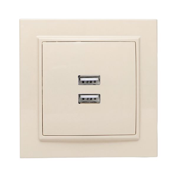 Розетка USB 2-м СП Минск 2.1А беж. EKF ERR-2USB-200
