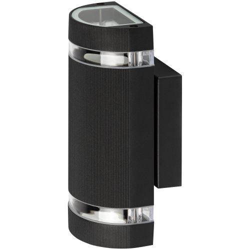 Светильник "Адрия" GBW-102-BL-0230 max 30Вт 2хGU10 IP54 230В 230х100х90мм уличный настен. вверх/вниз черн. Эра Б0069595